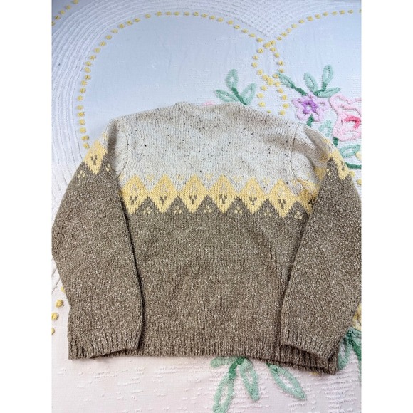 St Johns Bay Petite Large Cream Knit Full Zip Cardigan Sweater Women's - Picture 8 of 9